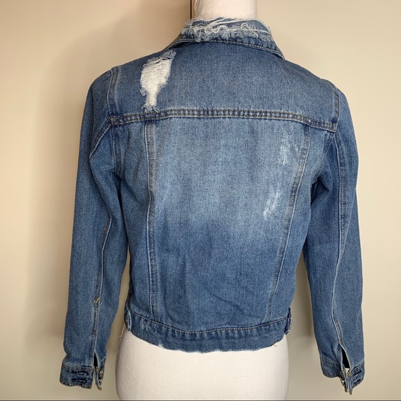 DISTRESSED DESTROYED DENIM JEAN JACKET - Picture 4 of 13